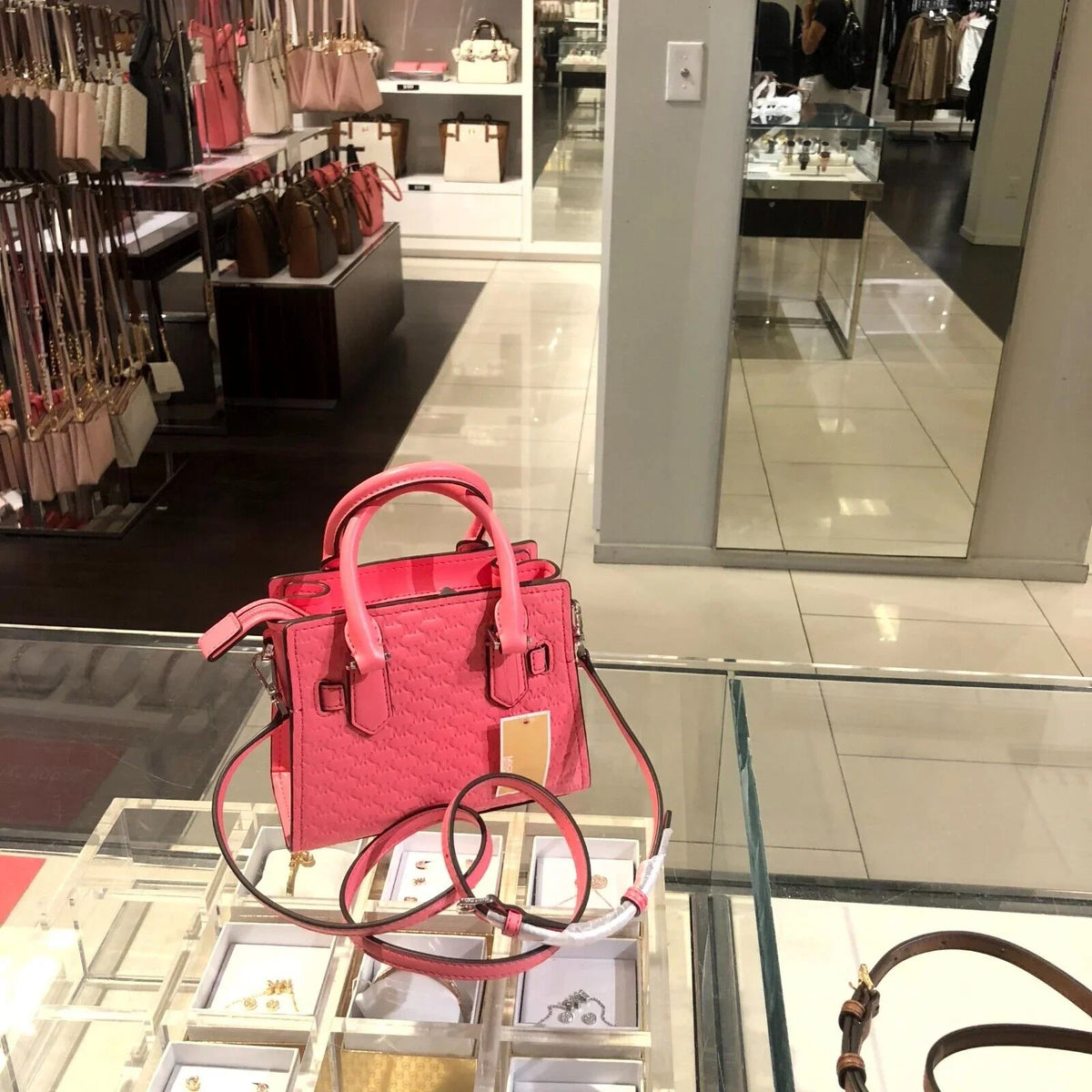 Vegan MINI Shoulder Crossbody Rose Kors Satchel XS PVC Bag Hamilton Michael Tea