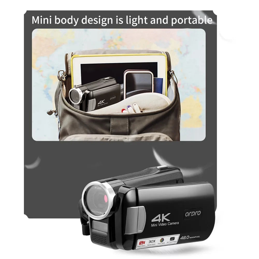 Recorder AC2 Digital DV Digital GoolRC Remote Touchscreen Zoom Carry Battery Control 30X with Video Bag Inch 4K IR 3.0 IPS 48MP