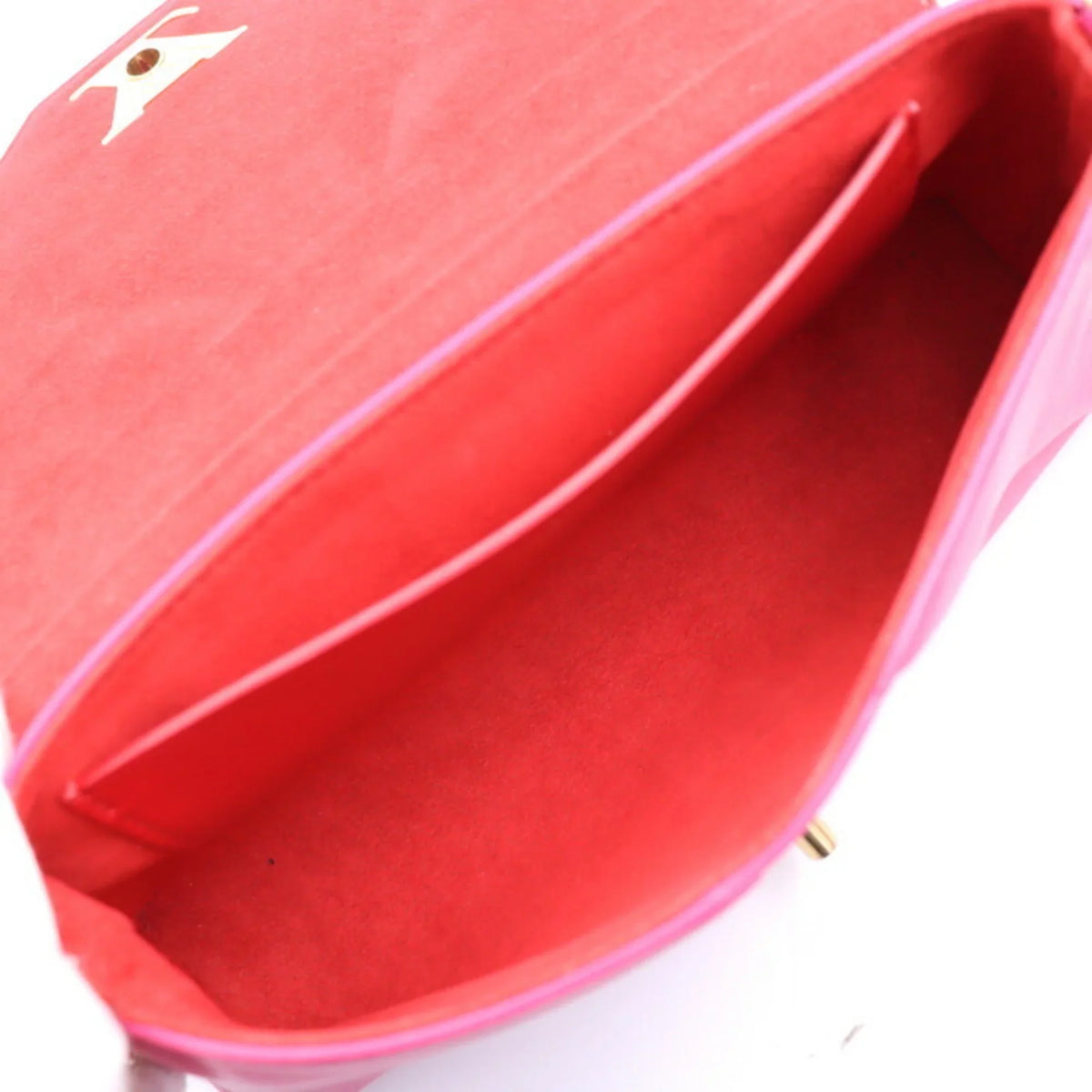 M54501 red bag shoulder leather gold Louis hardware VUITTON pink LOUIS Vuitton love Pre-Owned chain (Good) note