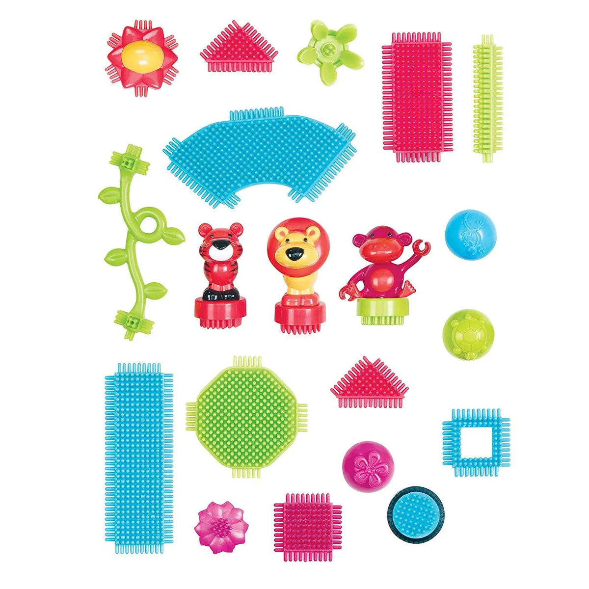 Toys 54Piece Creativity Blocks A Blocks Toy - Sensory Toys The - & Kids Battat In Yr Tube Jungle - 3D 2 Adventures STEM Blocks - by for Bristle - Dexterity for Building Bristle Official