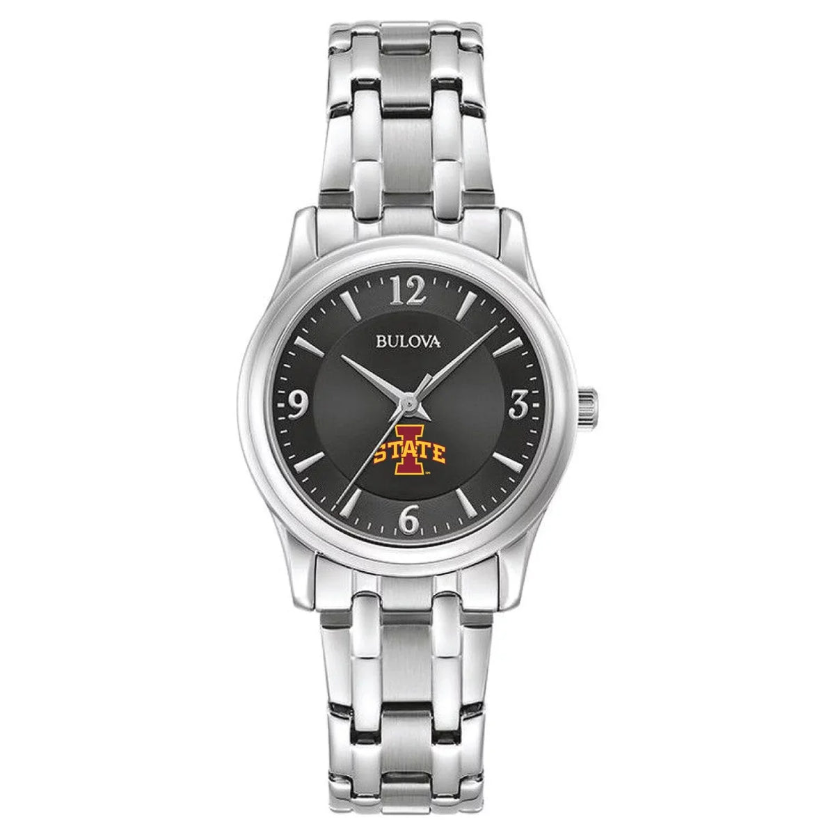 Cyclones Women's Iowa Steel Watch Stainless Corporate Black Collection State Bulova