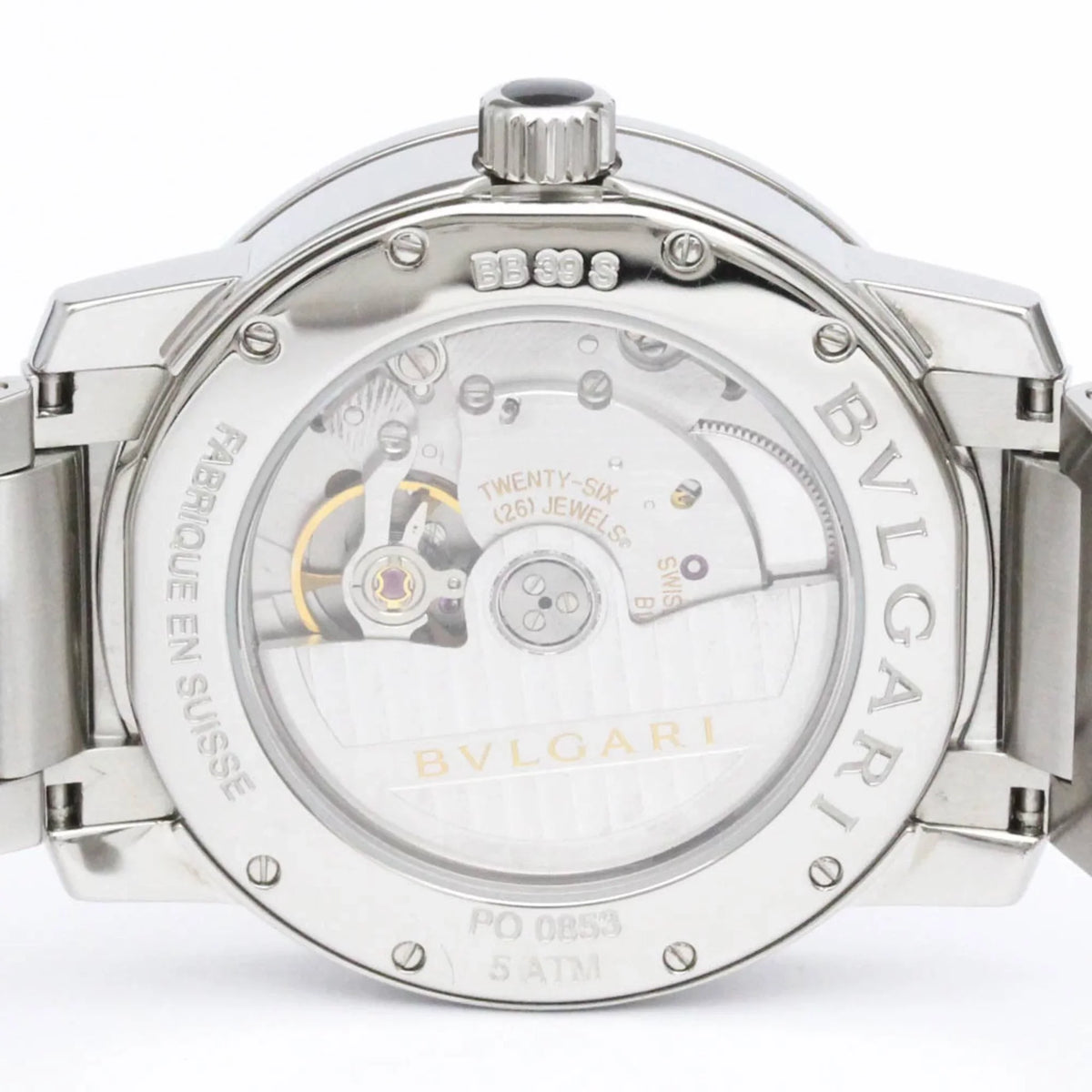 Pre-Owned Steel (Good) BF560761 BVLGARI Automatic Polished BVLGARI-BVLGARI BB39S Mens Watch