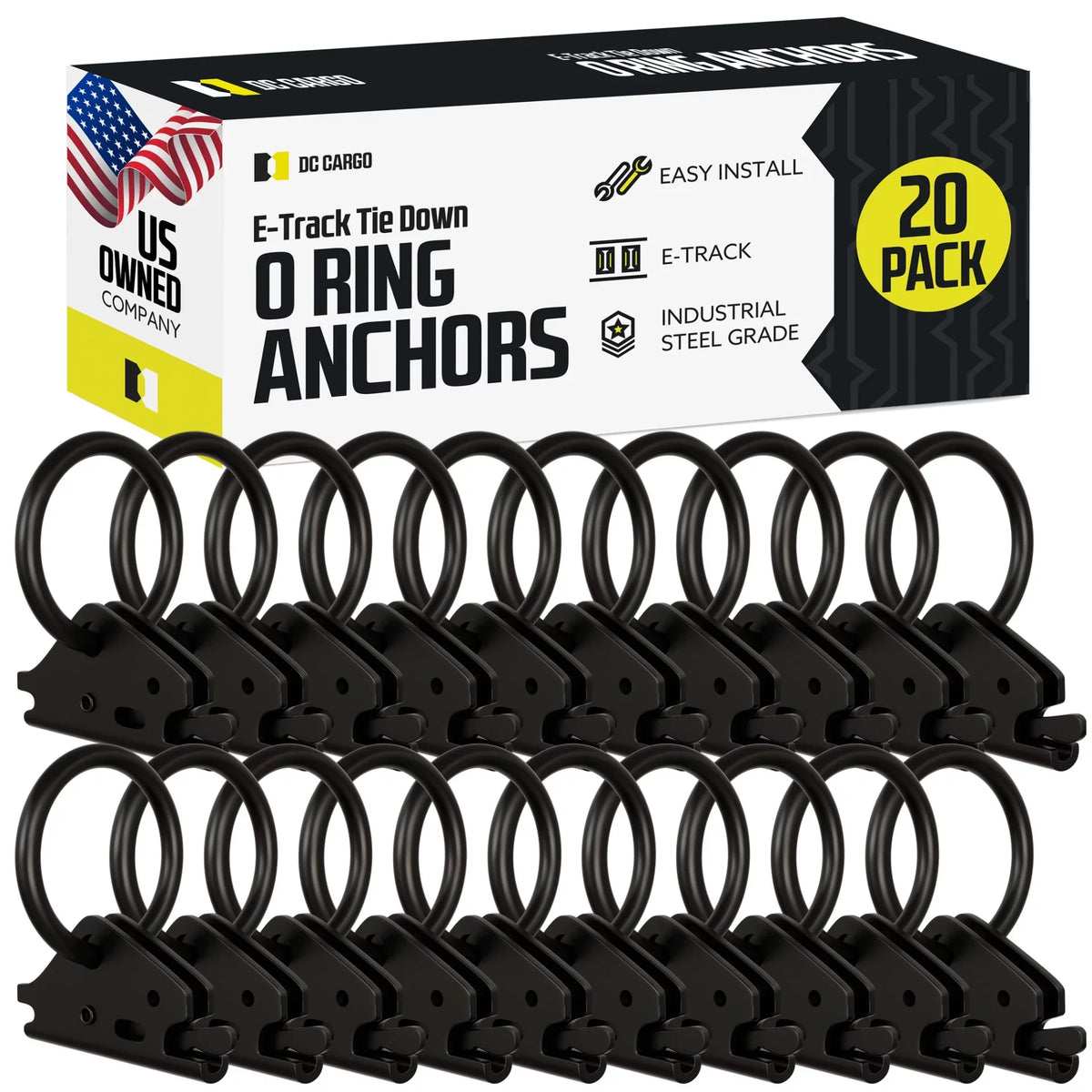 to Track Steel, O E Ring in Cargo E-Track "20 Trailer, Rails Truck, Loads Tie-Down ETrack Tie Van, Pickup" System Anchors Fittings, Down Spring w/ Enclosed/Flatbed TieDown