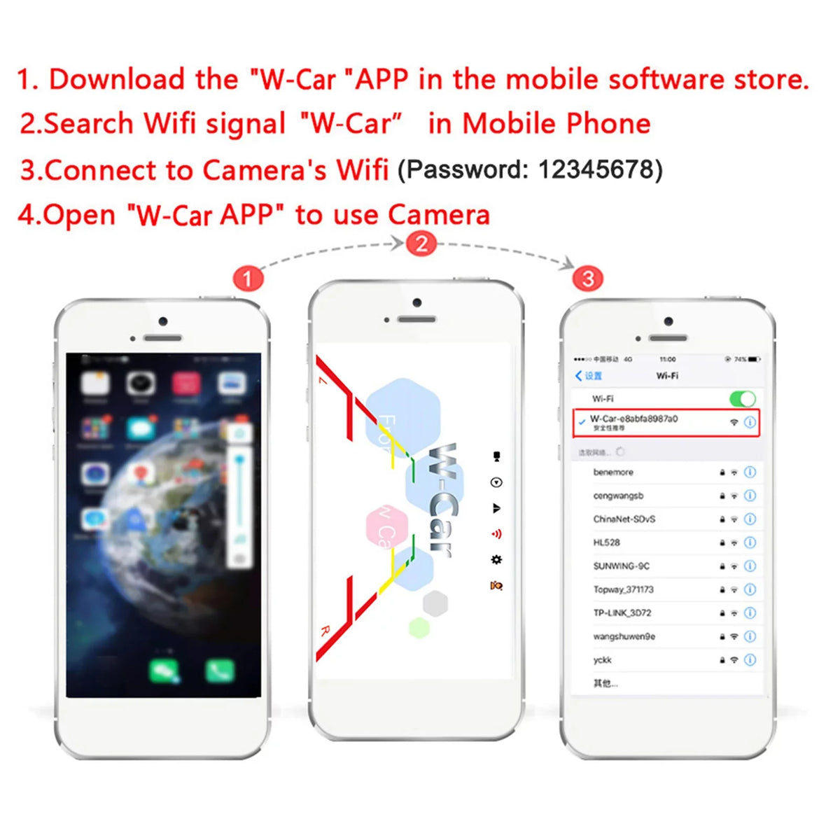 with Wireless Vision, Vehicles Camera Backup Night and WiFi for Reverse Automobiles Suitable Commercial LED