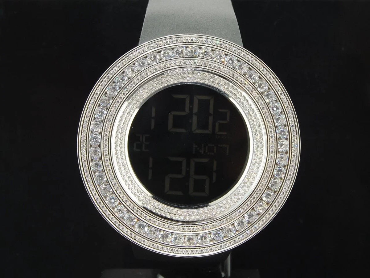 JoJino KC Mens ct Rodeo White Simulated Com Techno Joe Custom Diamond 15 Watch