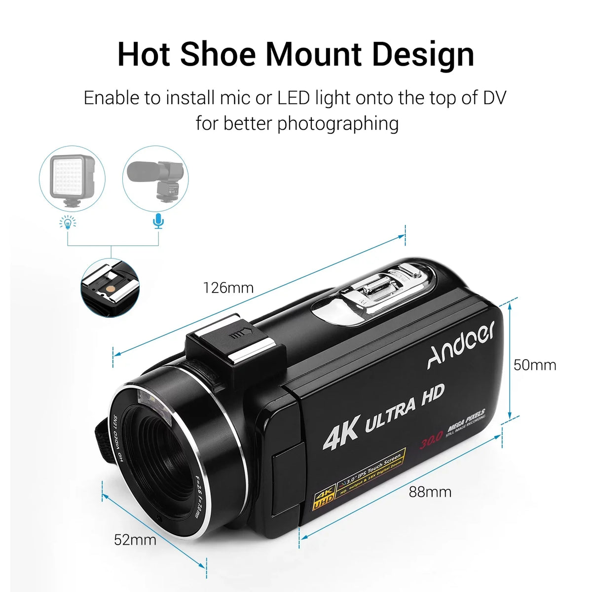 Inch Inch Camera Andoer-2 Monitor Professional DV 4K Function Video AINN IPS Camera ERYUE Burst Camera,Video Monitor Handheld IPS IPS 3.0 3.0 DV Video Inch