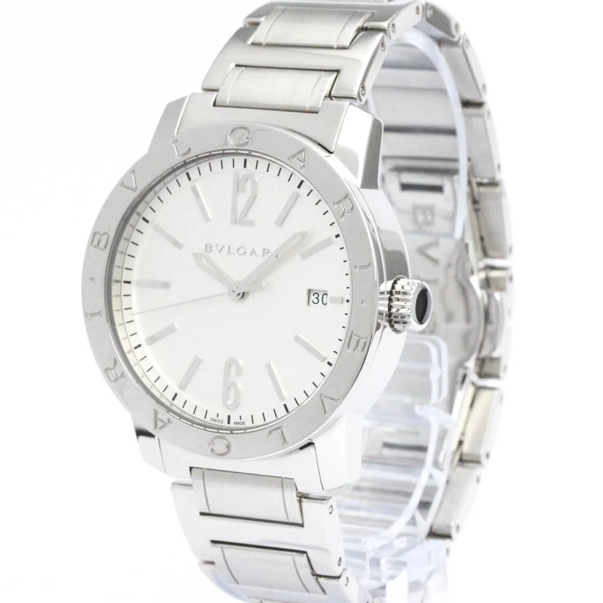 Pre-Owned Steel (Good) BF560761 BVLGARI Automatic Polished BVLGARI-BVLGARI BB39S Mens Watch
