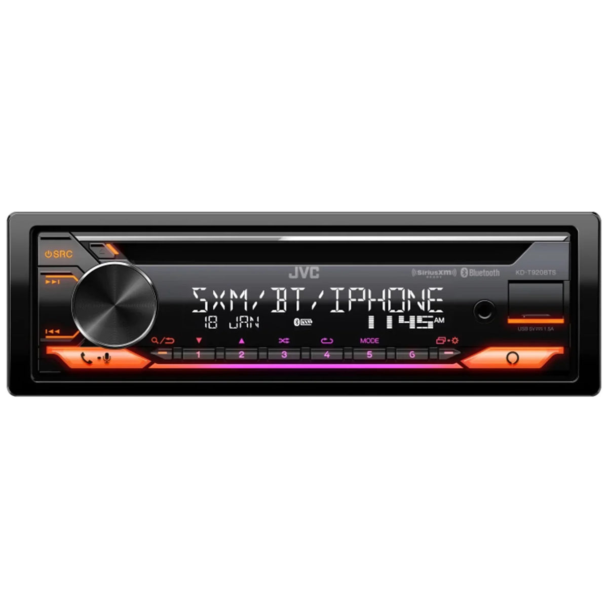 AM/FM Stereo Amazon Multimedia Player Single Audio Alexa with Kit USB Install Built-In, Receiver Adapter Harley DIN CD Speakers, KD-T920BTS Coaxial Car JVC 6.5" AUX Car 2-Way 2x Bluetooth 98-2013