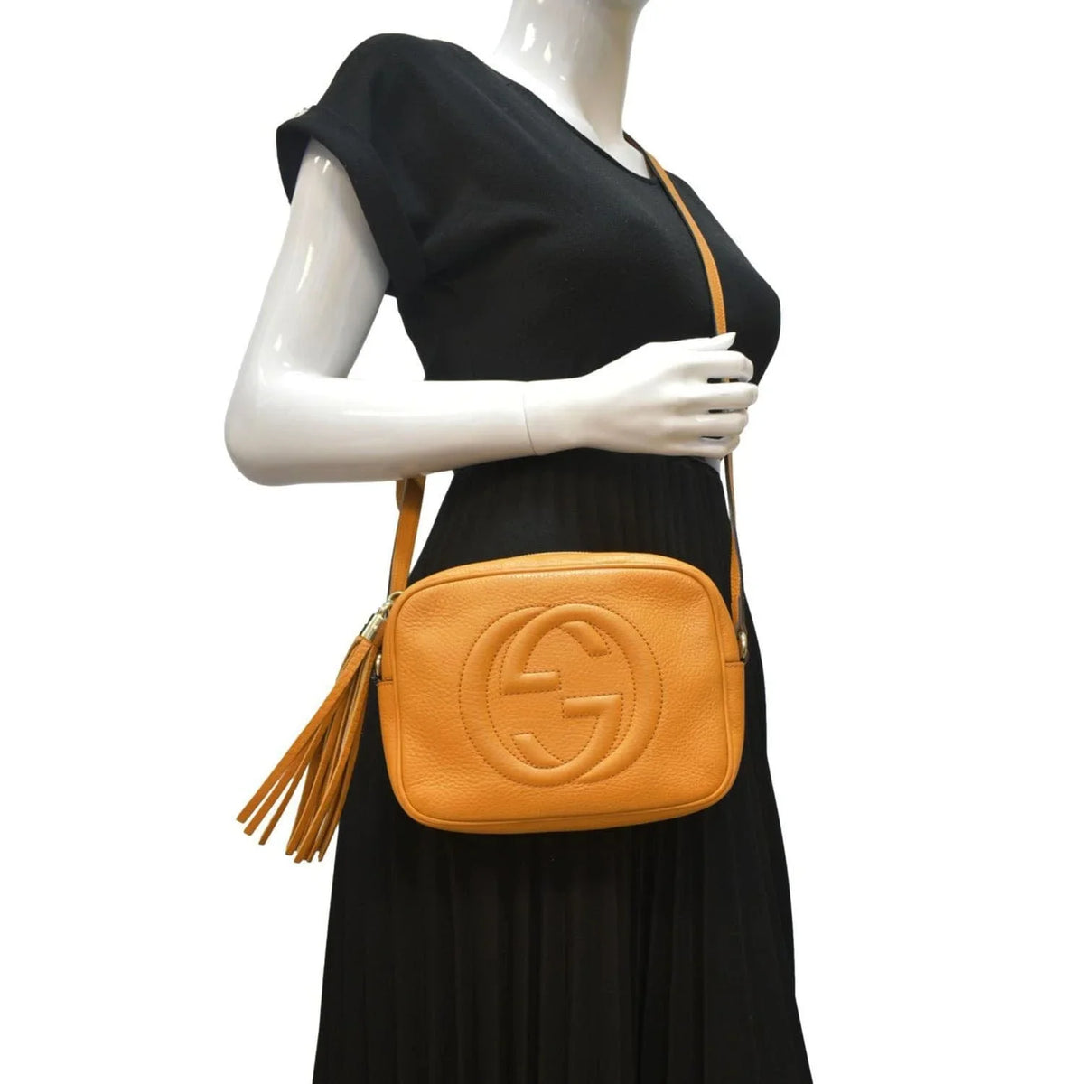 Bag GUCCI Orange Camera Soho 308364 Crossbody Pre-owned Disco Leather