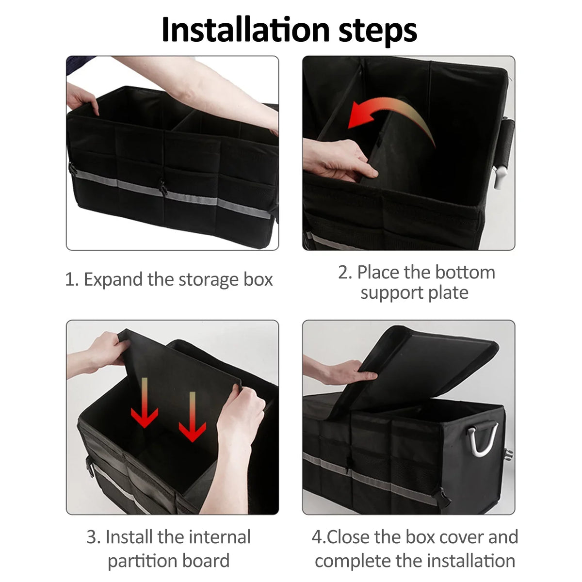 Organizer, Automotive Cargo Trunk Reflective Strip, Folding Organizer, Cloth Box, Capacity Apexeon Oxford Storage Car 28L