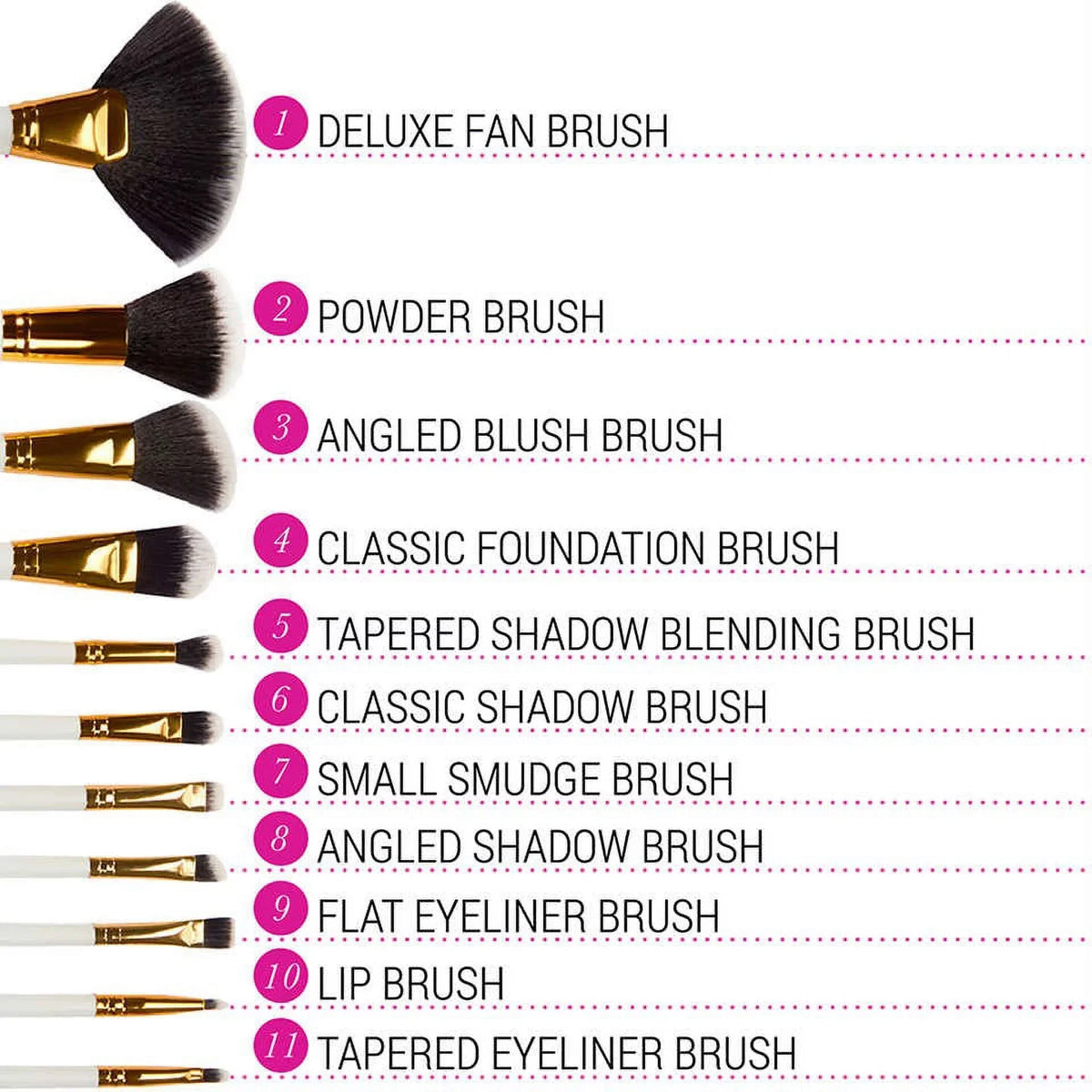 Cosmetics Set Collection : - Brush Dot PC White Color 11 BH