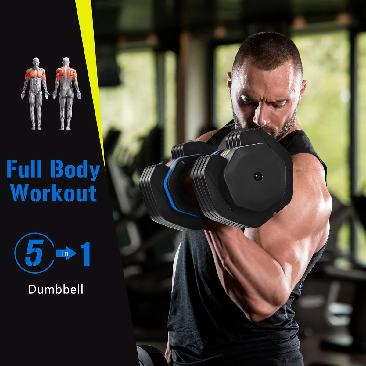 Suitable 55lb Handle, x2 Dumbbell Full by of with Adrinfly Tray, Dumbbell Adjust with - Adjustable Set Fast Anti-Slip Fitness Turning Weight for Exercise Workout Handle Dumbbell Body 2