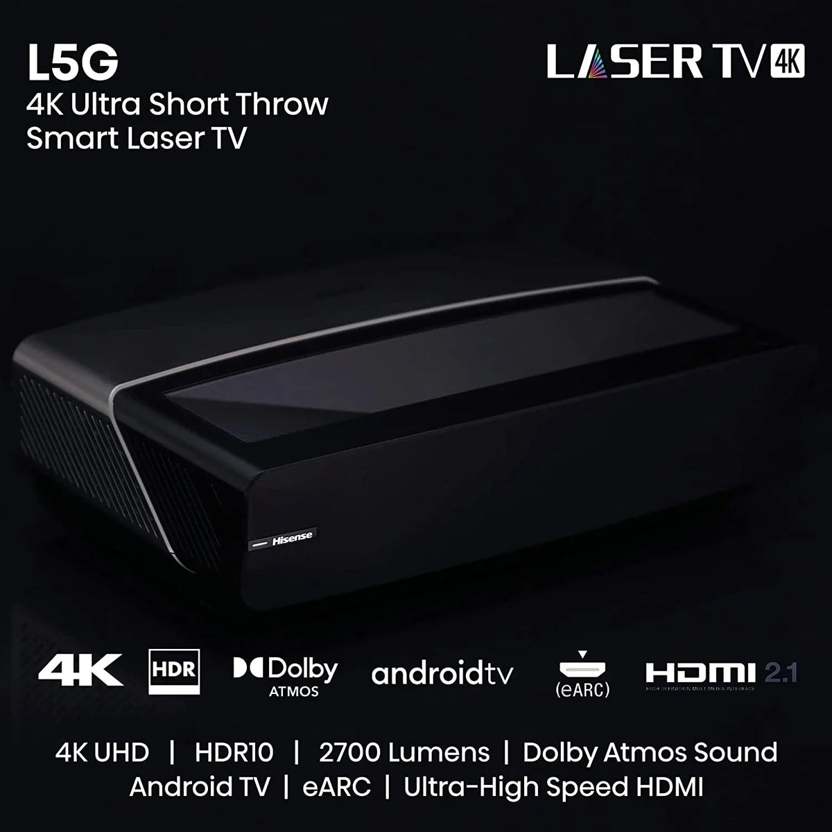 with Additional Short Hisense 100L5G Android with Epic (2022) TV 2 ALR Throw Screen Protect Ultra Year 100-inch Laser Coverage by TV 4K