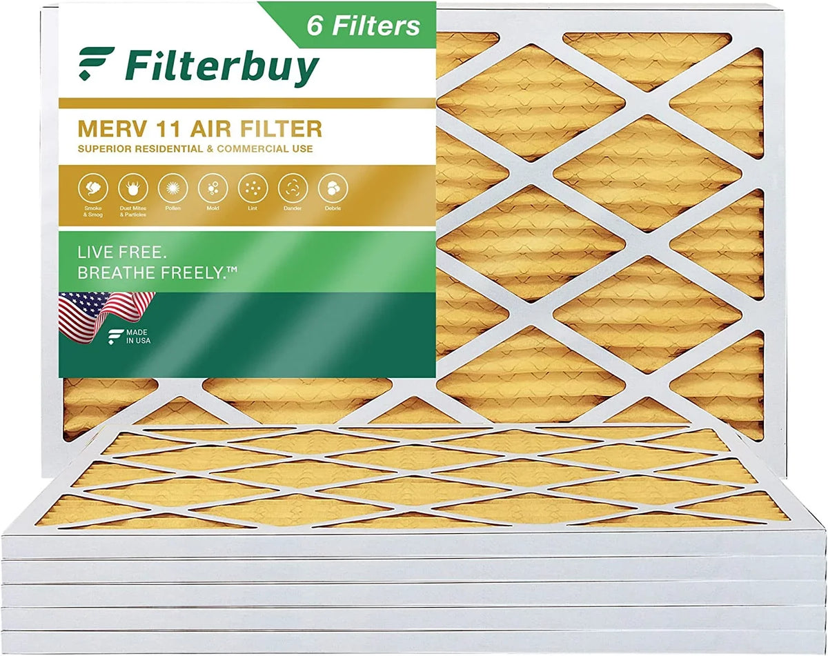 (6-Pack) AC MERV Pleated Filters HVAC 11 20x30x1 Furnace Air Filterbuy