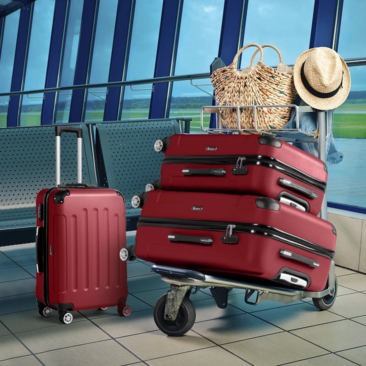 Spinner Lock Hardshell UBesGoo Set Piece Suitcase TSA 3 Lightweight