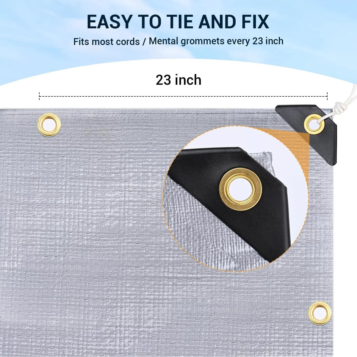 Extra Duty Mil, 16 with UV Resistant, Reinforced 100% Tear X Tarps Grommets Tarp Camping, Fade & Waterproof 20?, Heavy for Boat(Silver/Black) Patio, Outdoor 12? Pool, Thick Roof, Blocking,