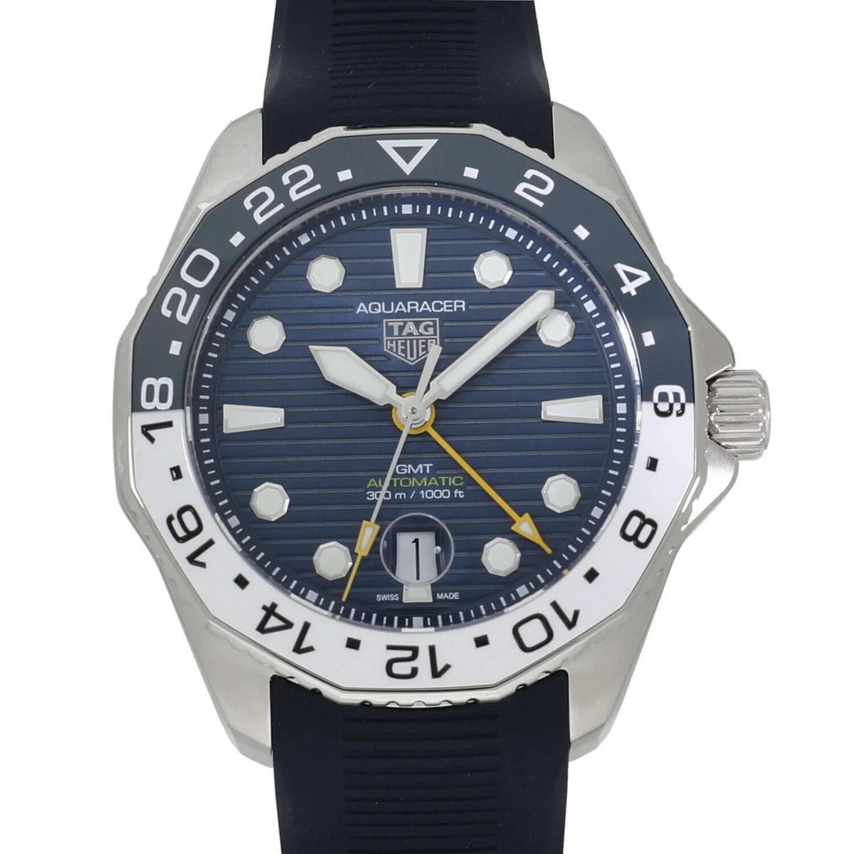 WBP2010.FT6198 300 7 GMT (New) Aquaracer Pre-Owned Tag Blue Professional Heuer Men's Caliber Watch