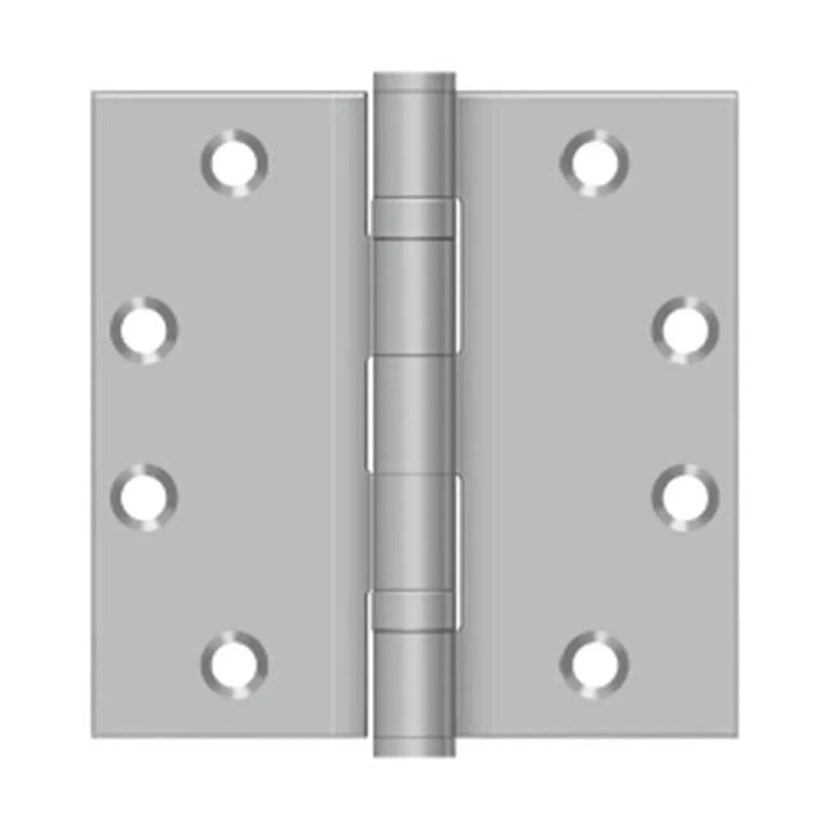 x 2BB Stainless Square in. Brushed Steel Hinge, 4.5 Stainless 4.5