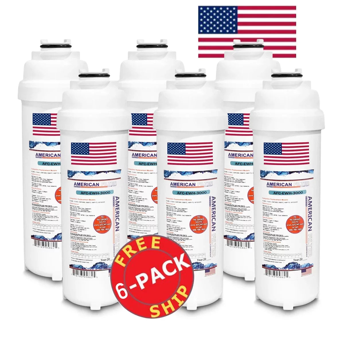 , Model - Elkay® U.S.A. Made , , AFC Pack Water Filters AFC-EWH-3000 - in 6 # Brand Compatible with LRPB28RAK