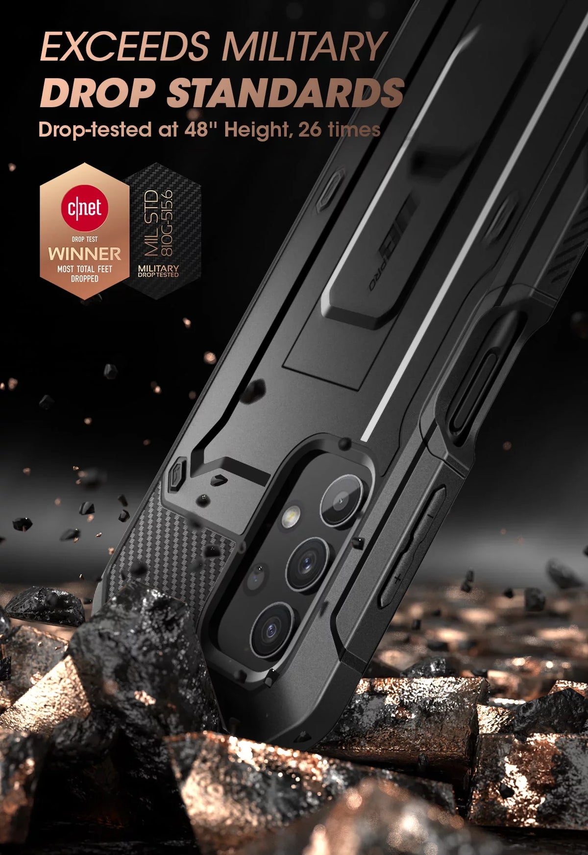 for Designed Case Built-in Version], Unicorn Beetle 4G SUPCASE Samsung Pro Rugged Galaxy Fit Series A32 with Kickstand Screen 5G Full-Body Holster Protector & (Black) Case [Not