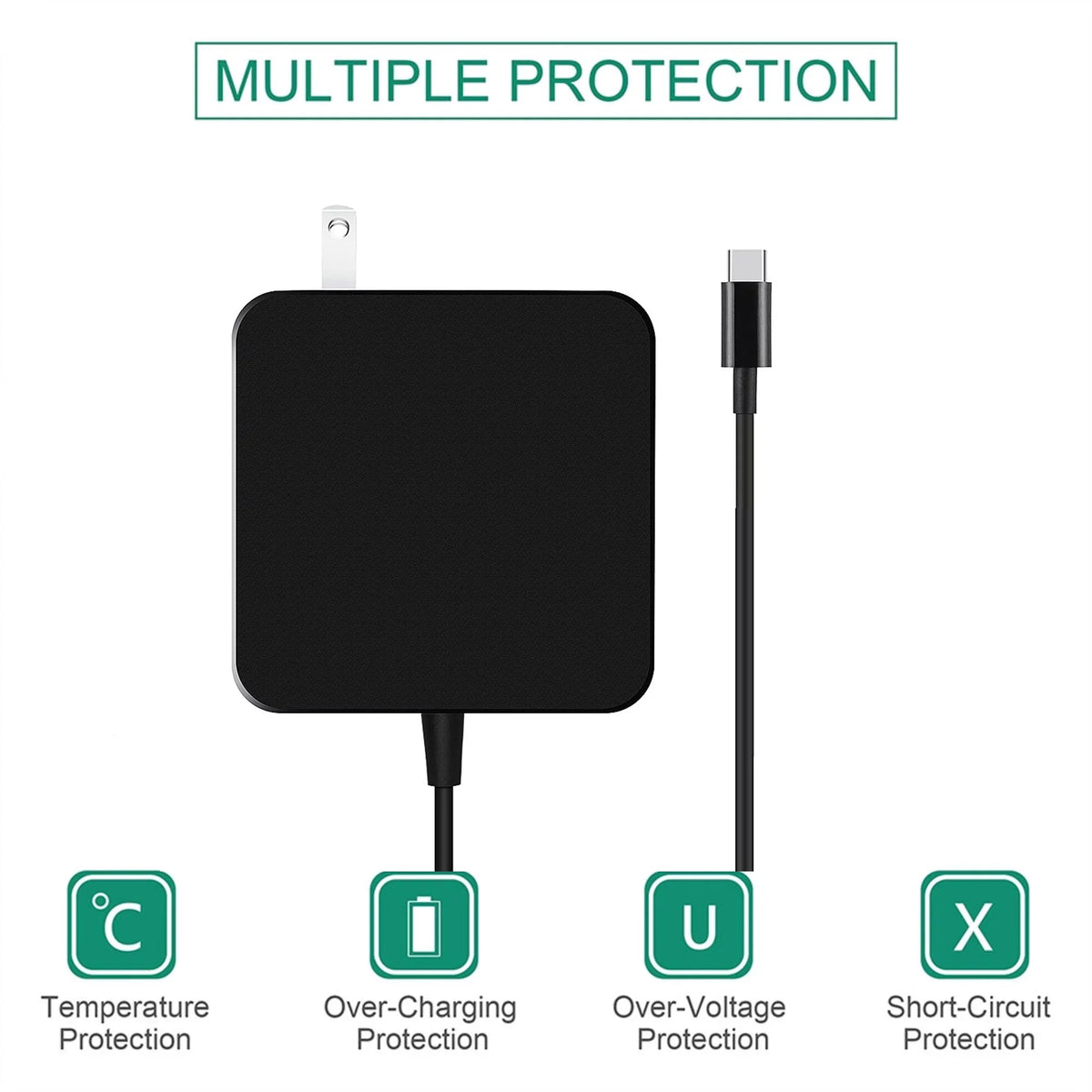 Power Replacement Adapter 7390 AC USB-C Latitude DELL Charger for PSU K-MAINS 2-in-1 65W Cord 7285