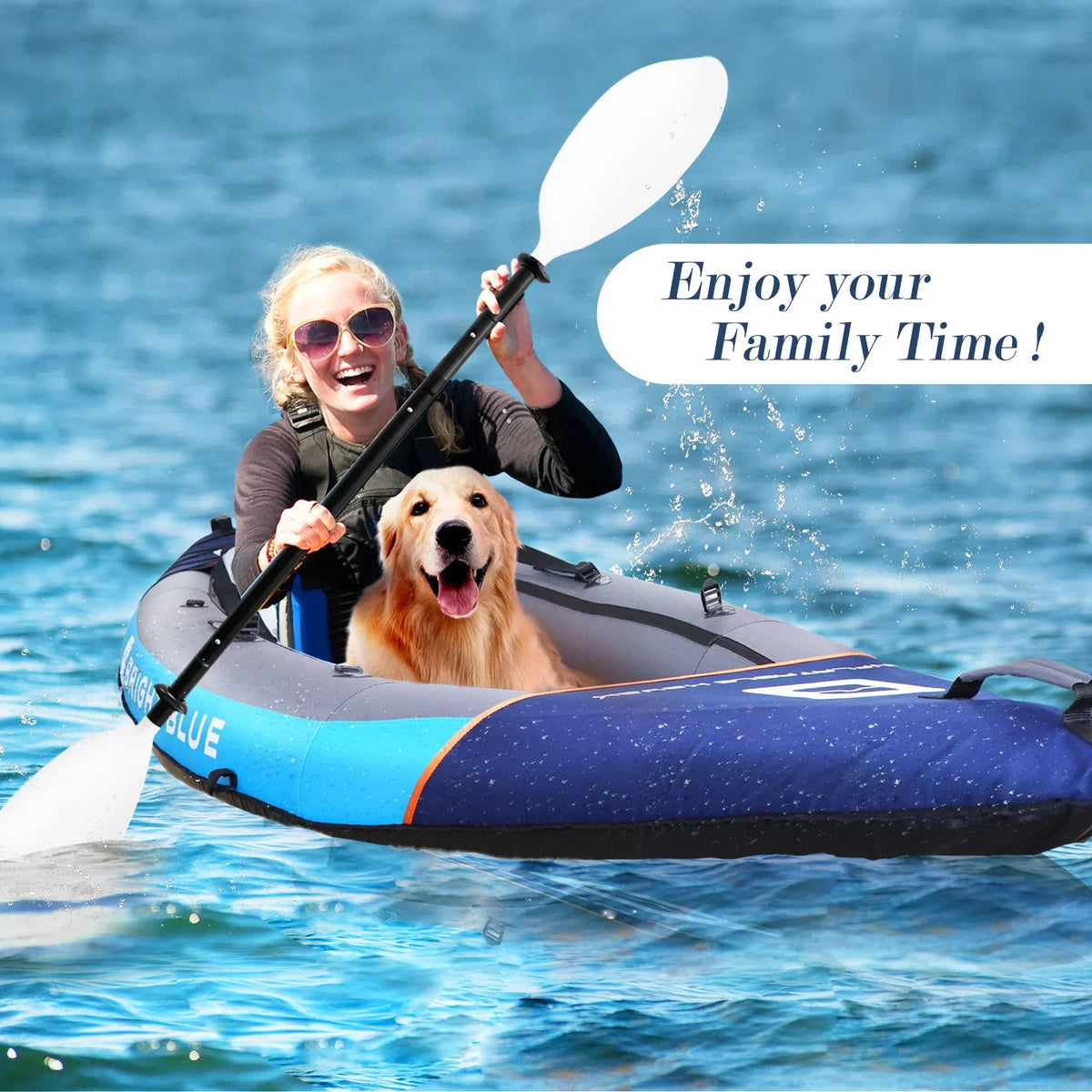2 River Person Travel Inflatable Blue for Adults Lake or Kayak WHDZ Polyester Entertainment Small
