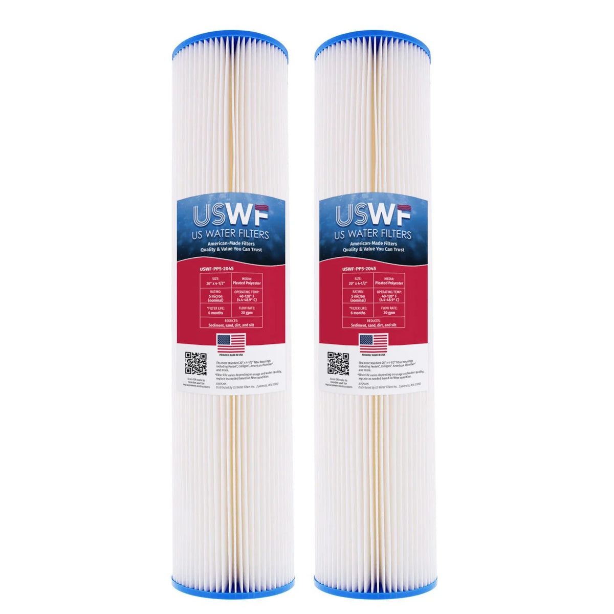 x House 5 Inch Sediment 4.5 20 Micron Whole Pleated Replacement Polyester Cartridge Inch