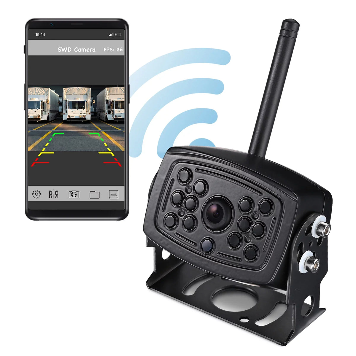 View Camper Backup Angle Wireless Truck Rear Signal iPhone Compatible Trailer WiFi Android RV Wide Yescom Digital Camera for with Waterproof