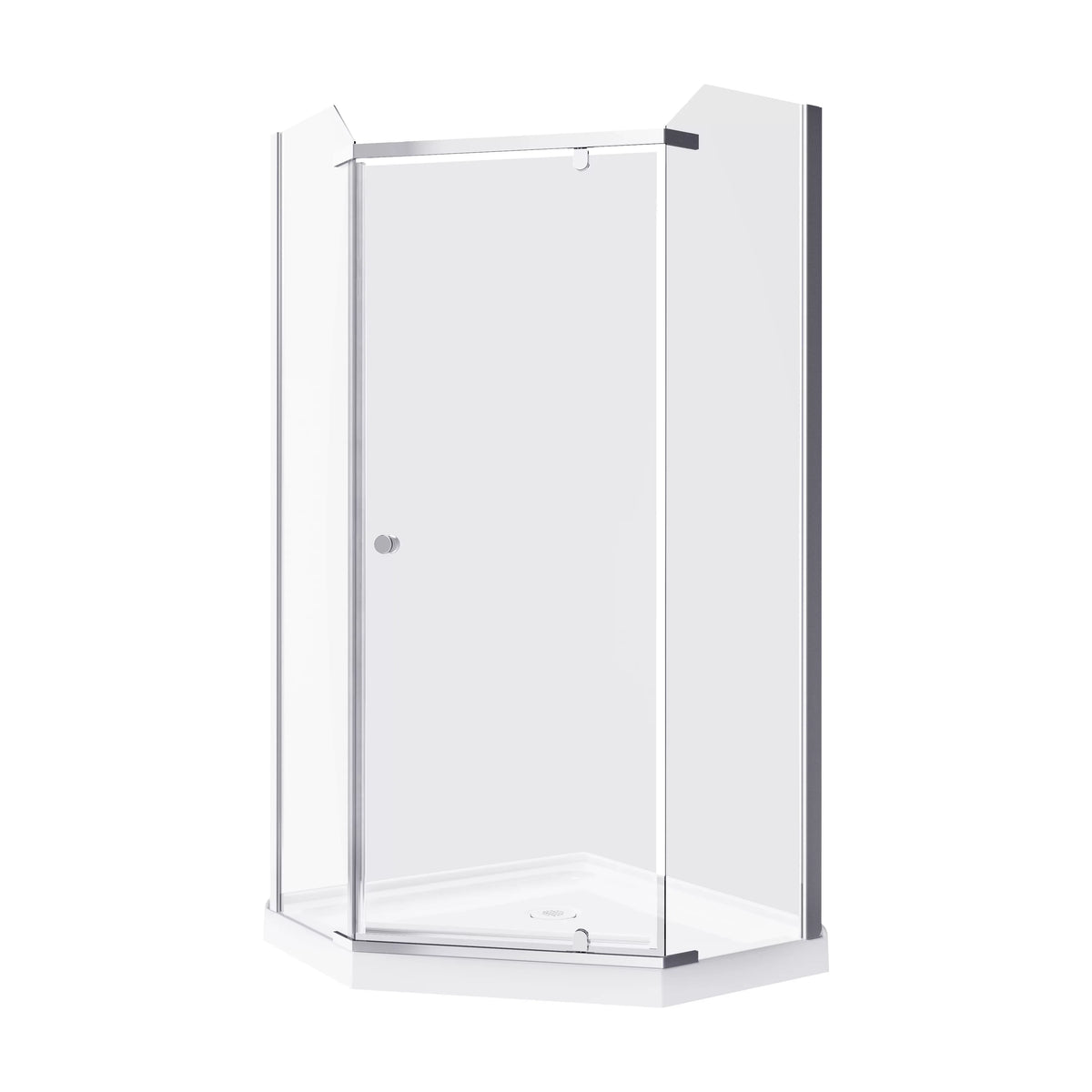 Kit Without Acrylic Neo Walls Cassidy Angle Bath With A&E Shower Enclosure Base