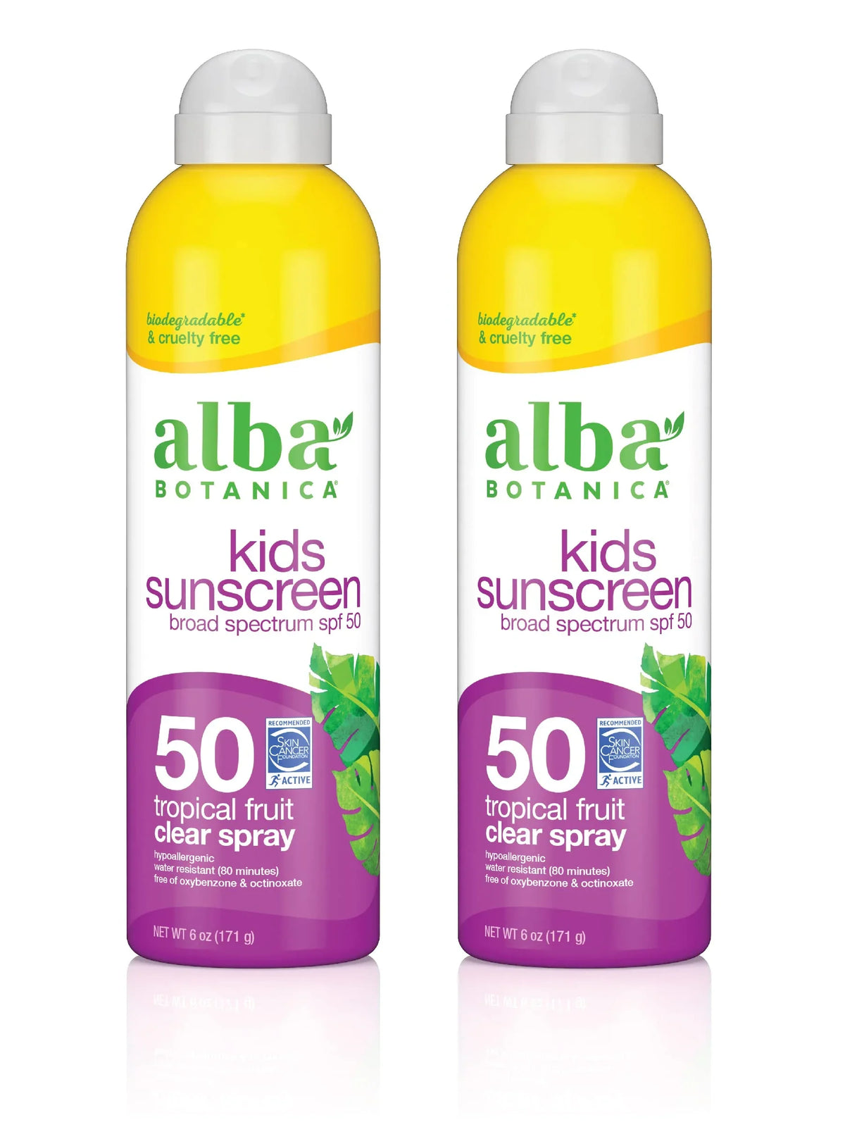 Bottle 6 Oz. Kids, Kids For Of Hypoallergenic, Botanica Sunscreen Spectrum Face For Fl. (Pack Broad Alba And Spf Sunscreen 2). 50, And Body, Tropical Fruit Spray Resistant Water
