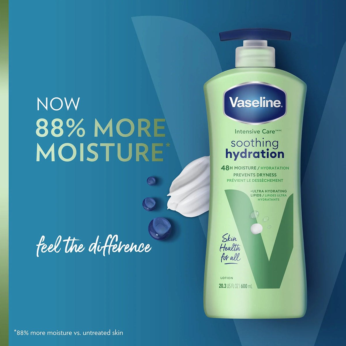 Extract Aloe 20.3 With Vera Hydration 4 Lipids + Care Skin Lotion Soothing Body 1% Ultra-Hydrating For Aloe Vaseline Ct Intensive Oz. Dry