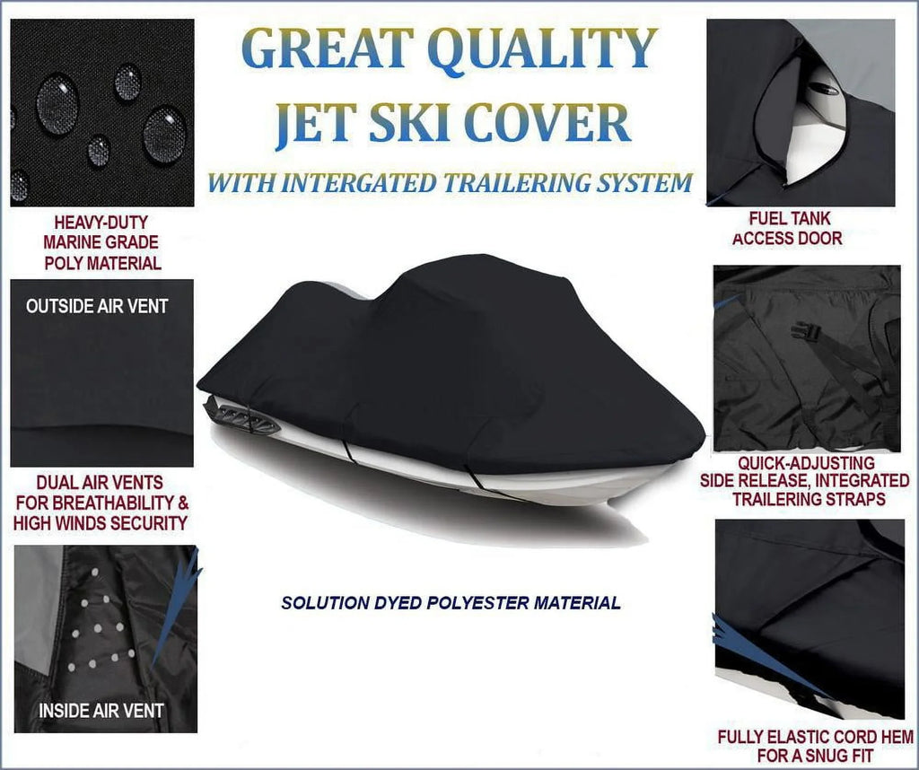 / JET Ultra SKI 2007-2021 Cover 600D PWC for Kawasaki JT1500C8F Compatible LX BLACK 2022