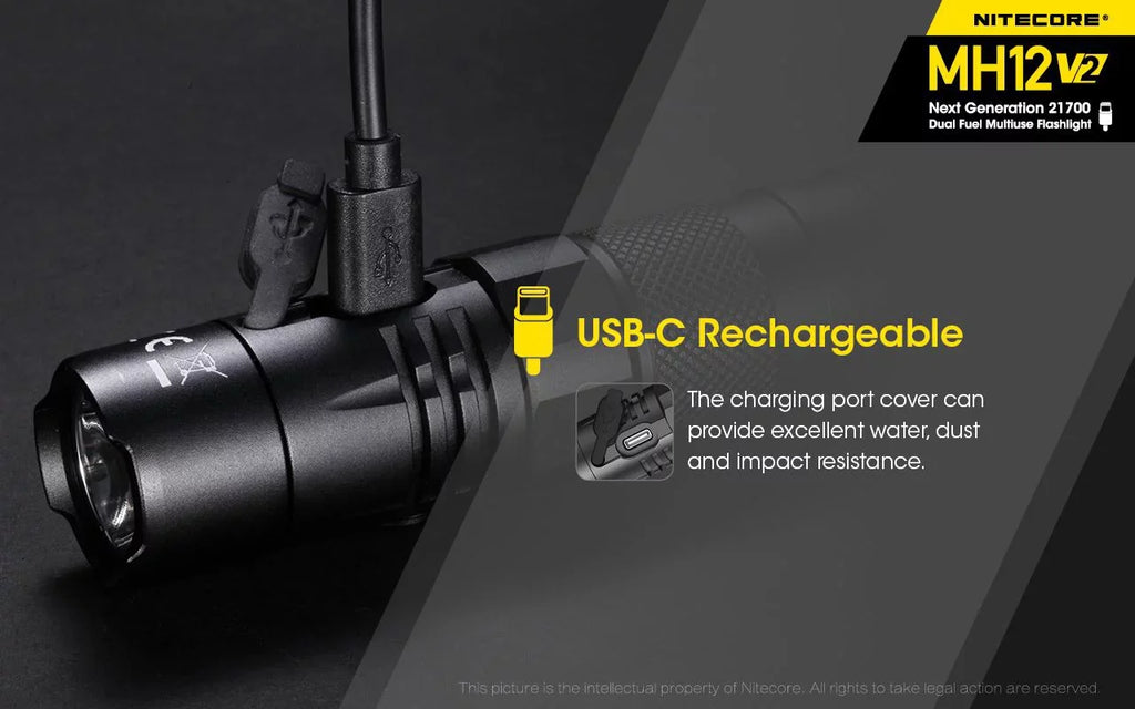 Battery V2 (Included) MH12 LED Flashlight 21700 XP-L2 -21700 + V6 -1200 Battery NL2150HPi CREE Lumens Combo: Nitecore 5000mAh