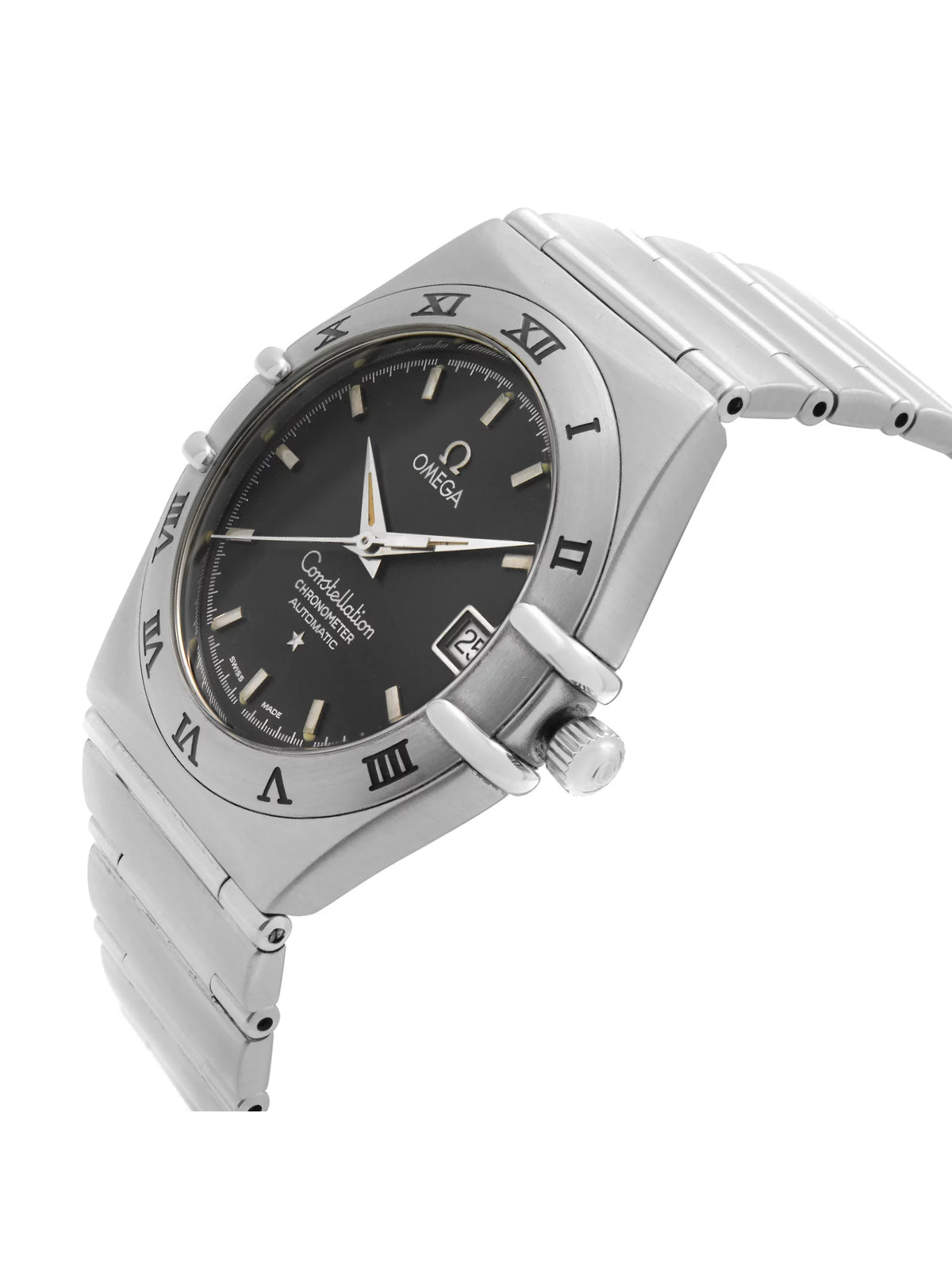 Men Dark Automatic mm Steel Blue 35 Omega Watch Dial Constellation Date 368.1201